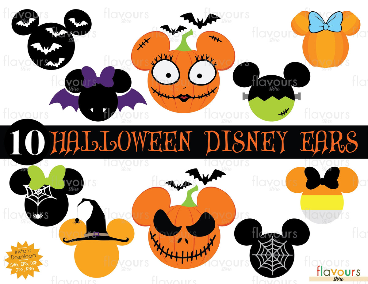 Minnie and Mickey Halloween Ears Bundle - SVG Cut File – FlavoursStore