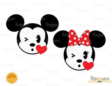Mickey and Minnie kiss - SVG Cut File - FlavoursStore