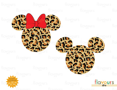 Mickey and Minnie Leopard Ears - SVG Cut File - FlavoursStore