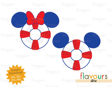Mickey and Minnie Lifesaver Ears - Disney Cruise - Cuttable Design Files - FlavoursStore