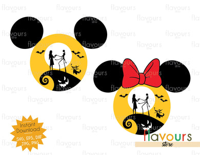 Mickey and Minnie Nightmare Before Christmas - SVG Cut File - FlavoursStore