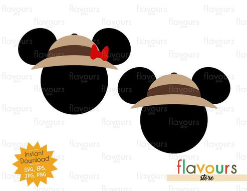 Mickey And Minnie Safari Hat - Animal Kingdom - SVG File – FlavoursStore