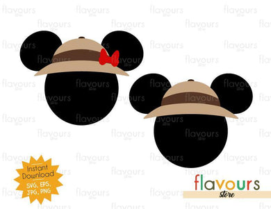 Mickey And Minnie Safari Hat - Animal Kingdom - SVG File - FlavoursStore