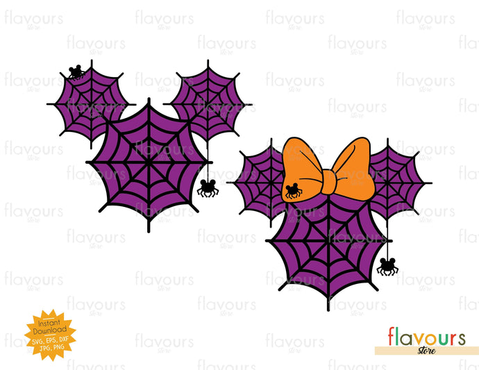 Mickey and Minnie purple Spiderwebs Ears - SVG Cut File - FlavoursStore