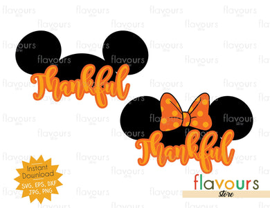 Mickey and Minnie Thankful - SVG Cut File - FlavoursStore