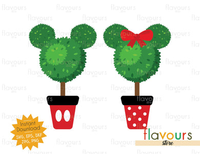 Mickey and Minnie Topiary - SVG Cut File - FlavoursStore