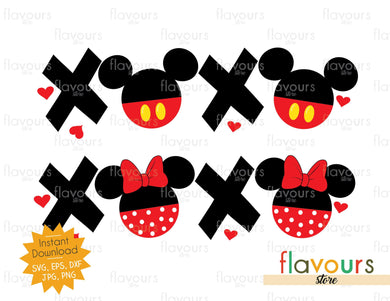 Mickey and Minnie XOXO Valentine’s Day - SVG Cut File - FlavoursStore