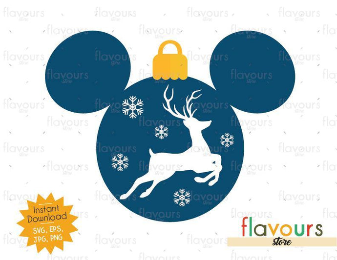 Mickey Christmas Ball Reindeer - SVG Cut File - FlavoursStore