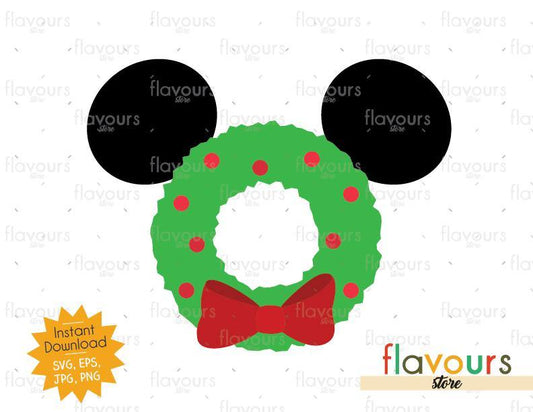 Mickey Christmas Wreath - SVG Cut File - FlavoursStore