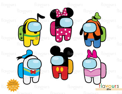 Mickey, Minnie, Pluto, Donald, Daisy, Impostor, Among Us - SVG Cut File - FlavoursStore