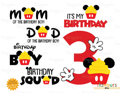 Mickey Cupcake - Birthday Bundle - SVG Cut Files - FlavoursStore