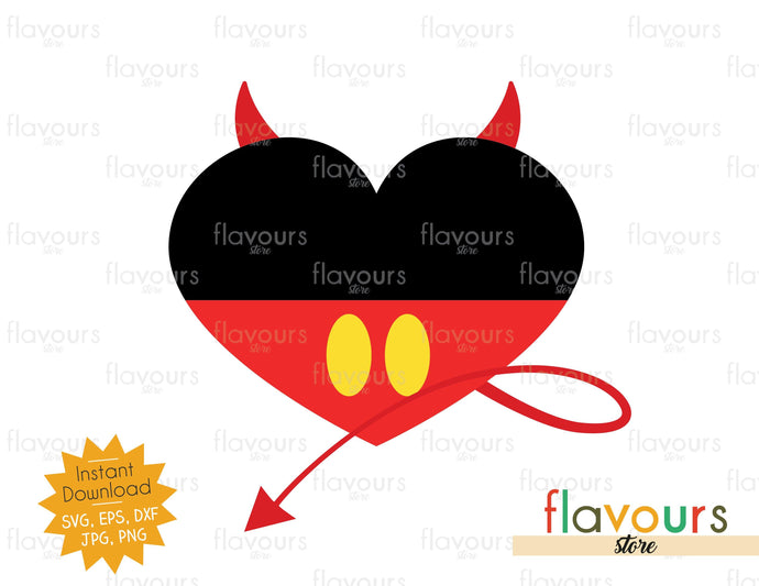 Mickey Devil Heart - SVG Cut File - FlavoursStore