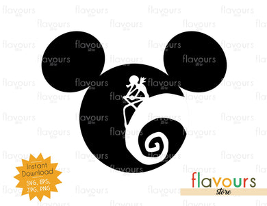 Mickey Jack Skellington Sitting Silhouette - SVG Cut Files - FlavoursStore