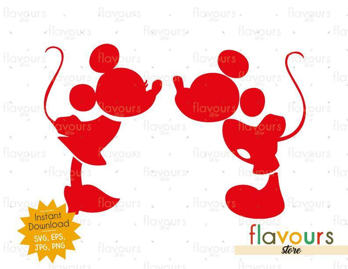Mickey and Minnie Silhouette - Instant Download - SVG Cut File - FlavoursStore