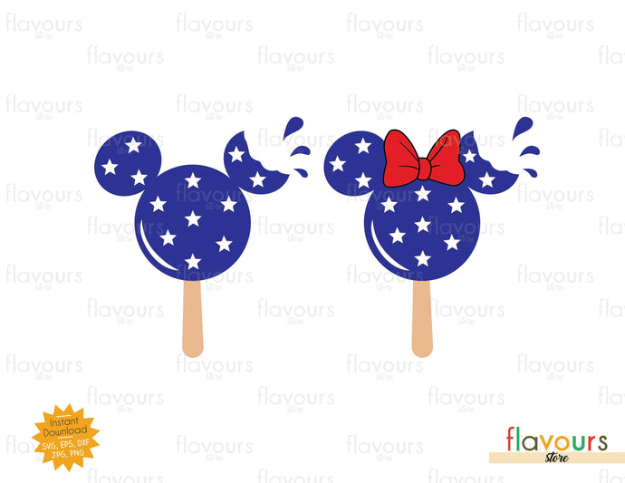 Mickey Minnie USA Ice Cream - SVG Cut File - FlavoursStore