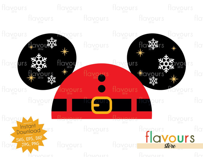 Mickey Santa Hat Ears - SVG Cut File - FlavoursStore