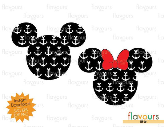 Minnie And Mickey Anchor Pattern - Disney SVG Cut File - FlavoursStore