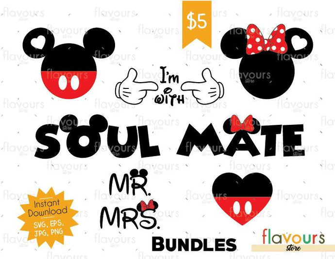 Minnie And Mickey Anniversary - Instant Download - SVG Cut File - FlavoursStore