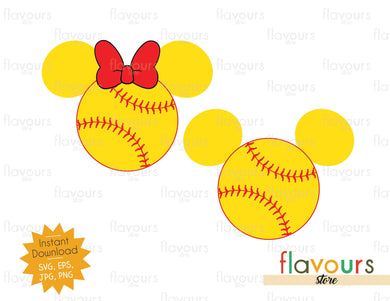 Mickey and Minnie Baseball Ears - Cuttable Design Files - FlavoursStore