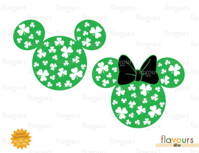 Minnie and Mickey Clover - SVG Cut File - FlavoursStore