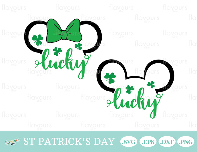 Minnie and Mickey Mouse Lucky, St Patrick's Day Mickey - SVG Cut File - FlavoursStore