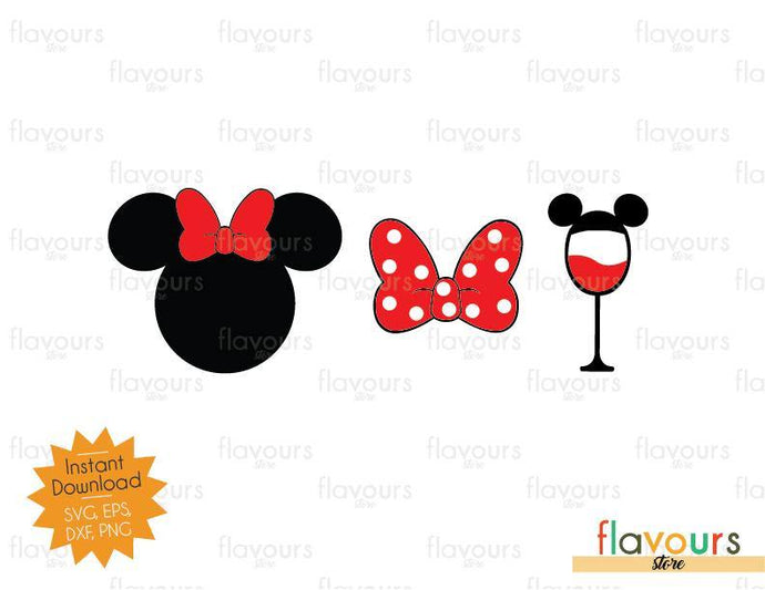 Minnie Bow Wine - Disney Epcot - SVG Cut File - FlavoursStore
