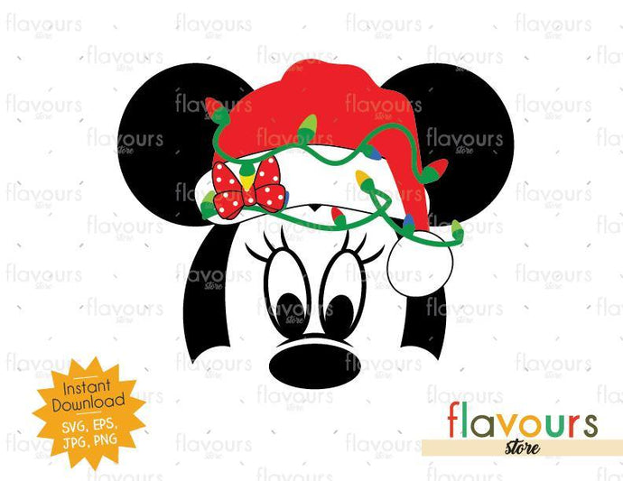 Minnie Christmas Hat And Lights - SVG Cut File - FlavoursStore