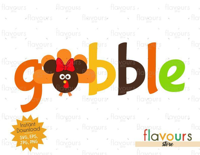 Gobble Minnie Turkey - INSTANT DOWNLOAD - SVG Files - FlavoursStore