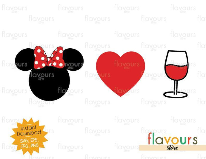 Minnie Heart Wine - Disney Epcot - SVG Cut File - FlavoursStore