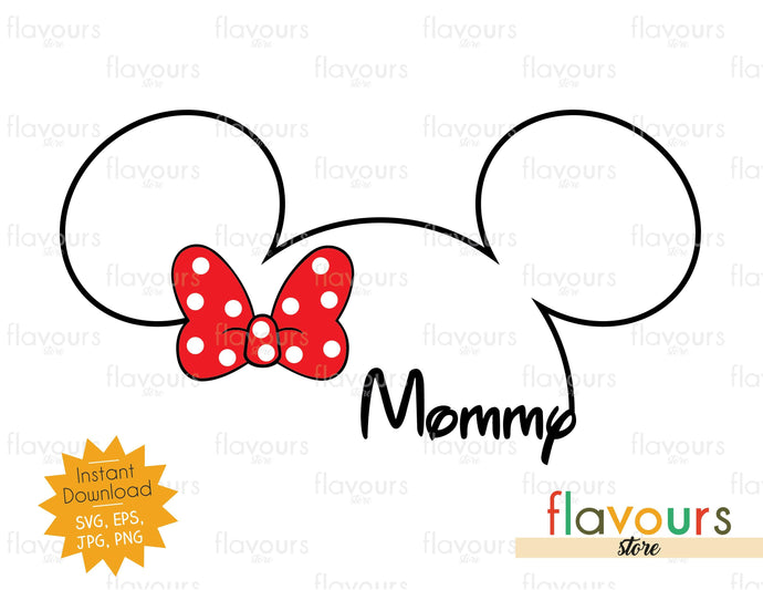 Mommy Minnie Silhouette - Minnie Ears - Instant Download - SVG Cut File - FlavoursStore