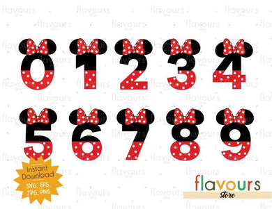 Minnie Numbers Inspired - Instant Download - SVG Cut File - FlavoursStore