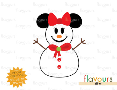 Minnie Snowman - SVG Cut File - FlavoursStore