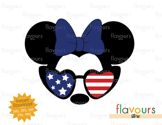 Minnie USA Flag Sunglasses - Instant Download - SVG Cut File - FlavoursStore