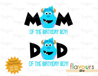 Mom and Dad of the Birthday Boy - Sulley Monster Inc - Instant Download - SVG FILES - FlavoursStore