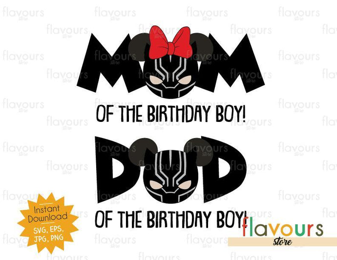 Mom and Dad of the Birthday Boy - Black Panther Ears - Instant Download - SVG FILES - FlavoursStore
