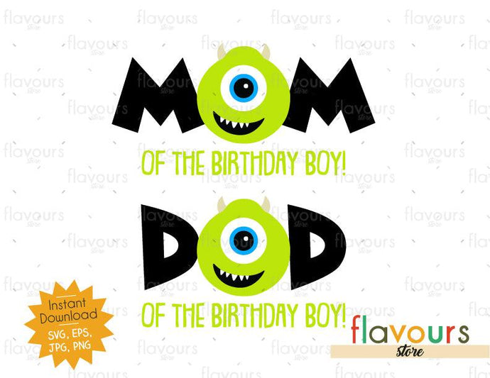 Mom and Dad of the Birthday Boy - Mike Monster Inc - Instant Download - SVG FILES - FlavoursStore