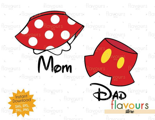 Mom and Dad - Mickey And Minnie Pants and Dress  - Instant Download - SVG Cut File - FlavoursStore