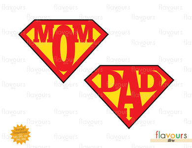 Mom Dad Superman Logo - SVG Cut File - FlavoursStore