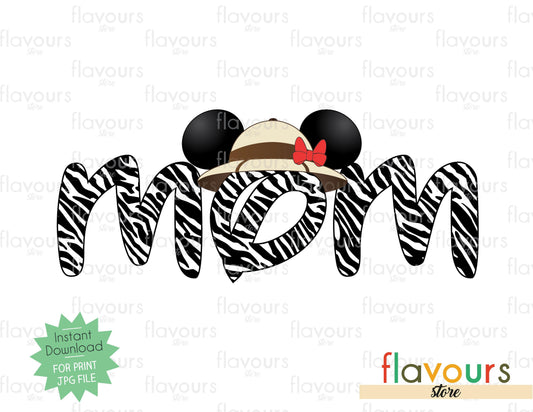 Mom Safari Hat - Zebra Pattern - Printables Files - Instant Download - FlavoursStore