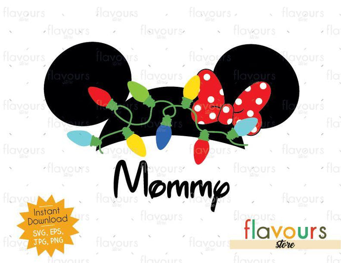 Mommy Christmas Lights Minnie Ears - SVG Cut File - FlavoursStore