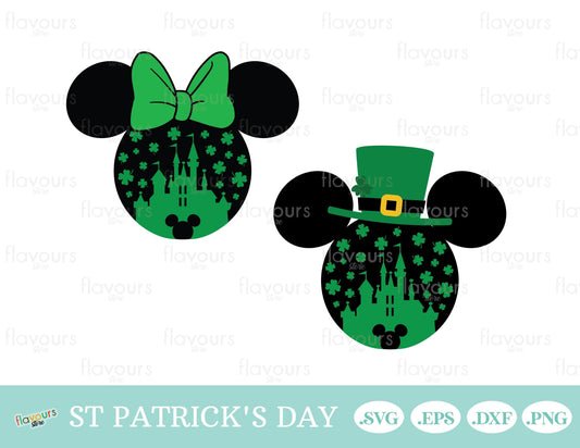 Mouse Castle St Patrick's Day Ears, St Patrick's Day Mickey - SVG Cut File - FlavoursStore