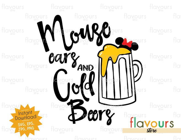 Mouse Ears And Cold Beers Minnie - Disney Epcot - SVG Cut File - FlavoursStore
