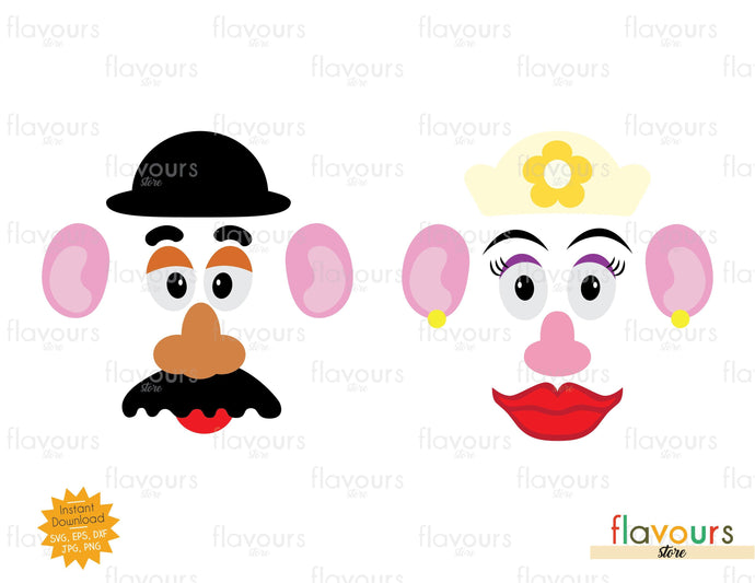 Mr & Mrs Potato Head Face - SVG Cut File - FlavoursStore