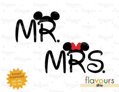 Mrs And Mr Ears - Mickey Ears - SVG Cut File - FlavoursStore