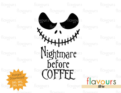 Nightmare before Coffee - Jack Skellington - SVG Cut File - Instant Download - FlavoursStore