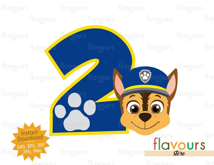 Number 2 - Chase - Paw Patrol - Instant Download - SVG FILES - FlavoursStore