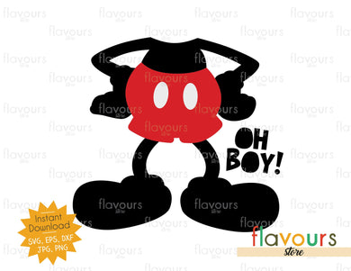 Oh Boy - Mickey standing with hands on hips - SVG Cut File - FlavoursStore