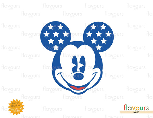 Patriotic Mickey Mouse Head, 4th July, Independence Day - SVG Cut File - FlavoursStore