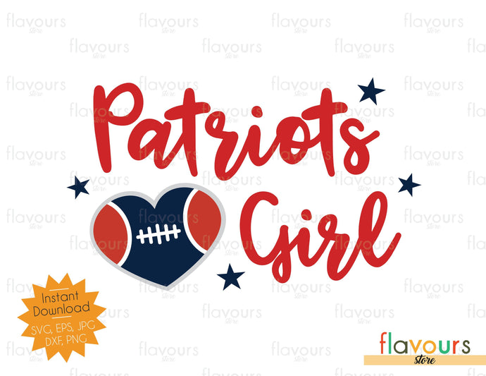 Patriots Girl - Heart - SVG Files - Instant Download - FlavoursStore
