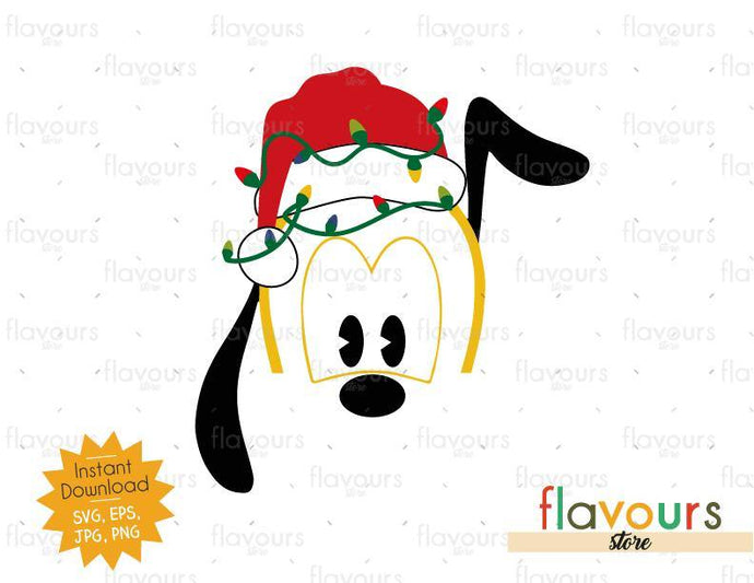 Pluto Christmas Hat And Lights - SVG Cut File - FlavoursStore